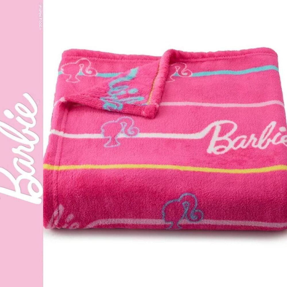Barbie Signature Barbie Head Plush Throw Blanket